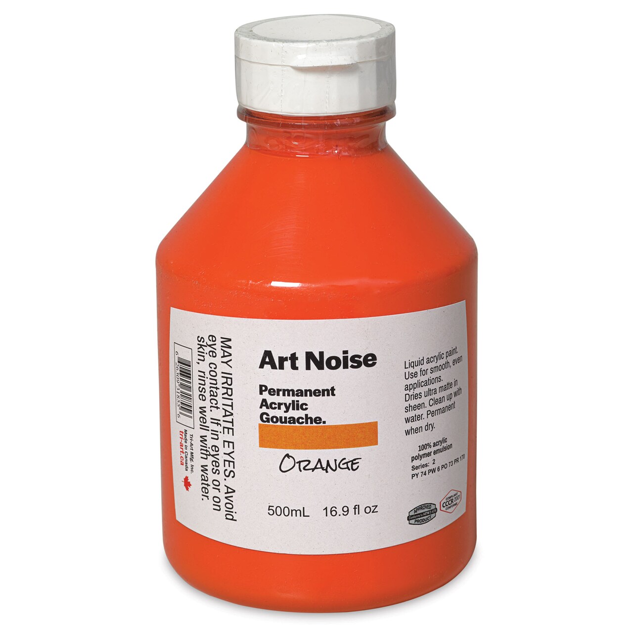 Tri-Art Art Noise Permanent Acrylic Gouache - Orange, 500 ml, Bottle